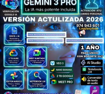 G00gle 0ne Gemini Pr0 2TB por 1 Año