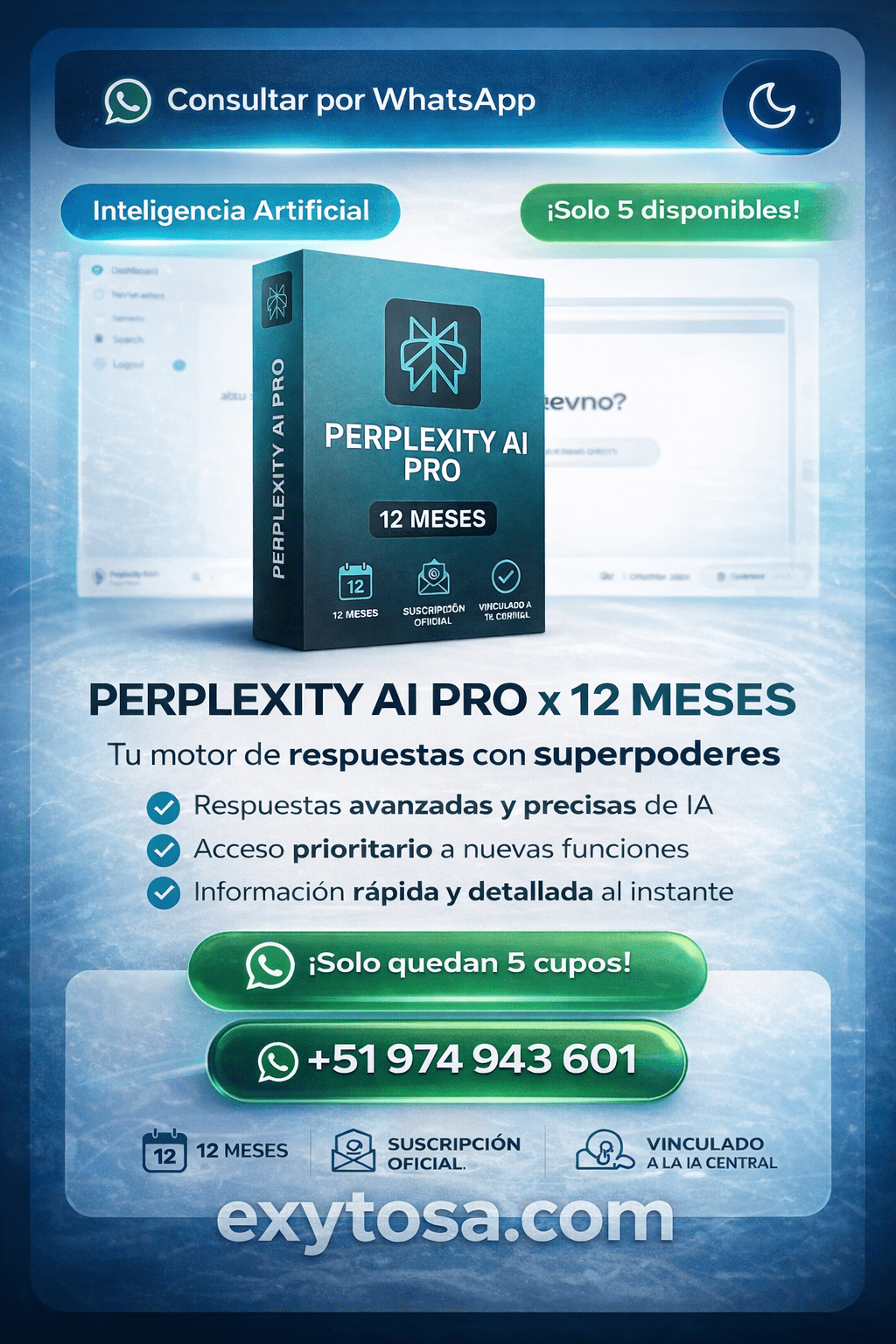 Perplexity AI Pro x 12 Meses
