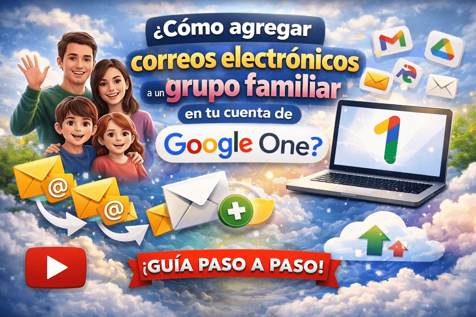 ¿Cómo agregar correo a un grupo familiar en tu cuenta de Google one?